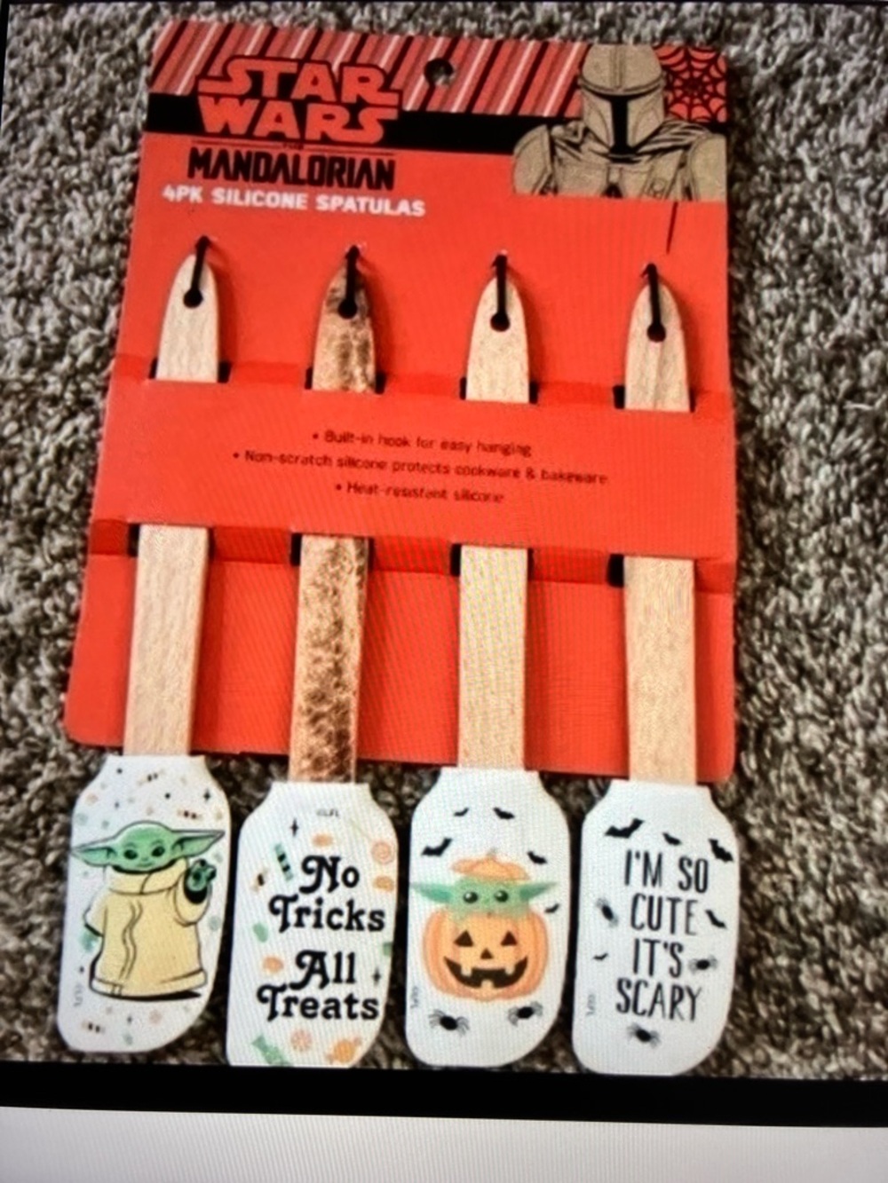 Star Wars The Mandalorian Baby Yoda Halloween Silicone Spatulas - Orange & White